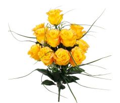 Umelá kytica ruže žltá 43 cm