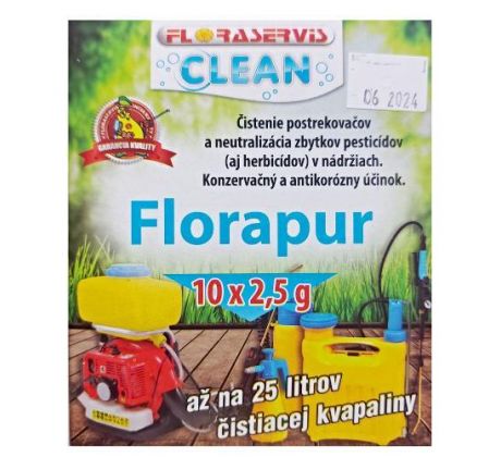 Florapur 10 x 2,5 g na čistenie postrekovačov